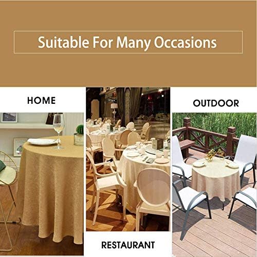 Round Tablecloths for Circular Table, Washable Table Cover, Polyester