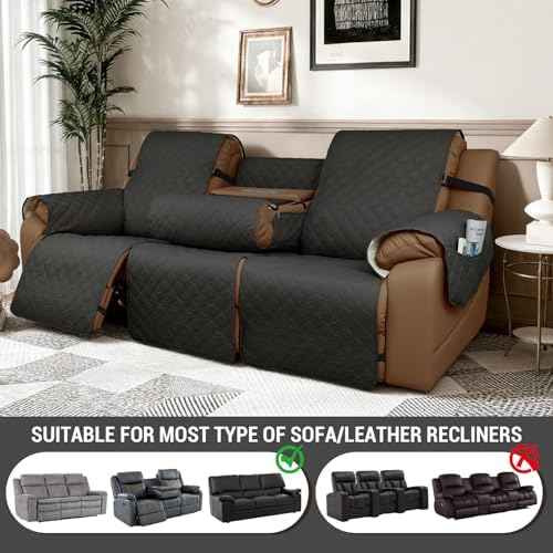Waterproof Recliner Sofa Cover with Flipped Middle Backrest