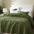 WDCOZY Olive Green Christmas Twin Size Quilt Bedding Sets with Pillow