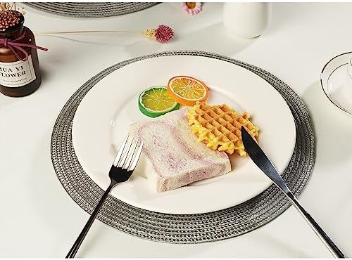 Round Placemats for Dining Table Set of 6,12.6 Inch Small Circle Place