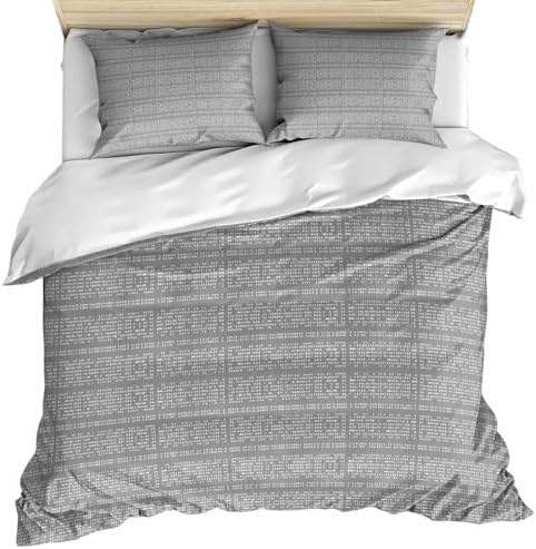 Gray Boho Bedding Duvet Cover Full Size - 1 Quilt Cover 86x90 Inches