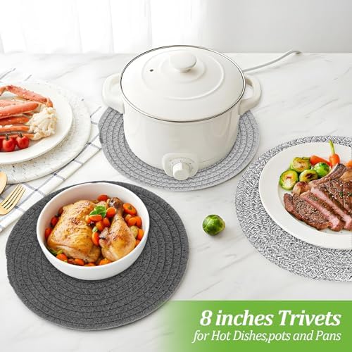 10-Inch Large Trivets for Hot Dishes, Set of 6, Heat Resistant Pot