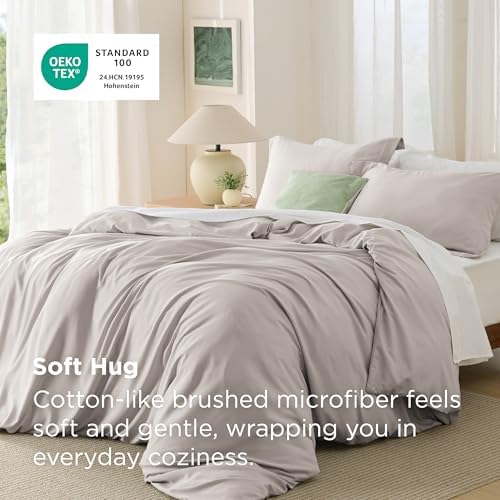 Bedsure Duvet Cover King Size, Soft Double Brushed Bedding Set, 3Pcs