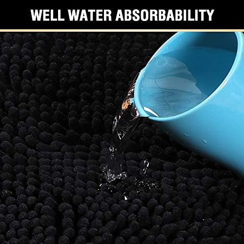 H.VERSAILTEX Black Bathroom Rug Set 2 Piece, Bath Mats for Bathroom