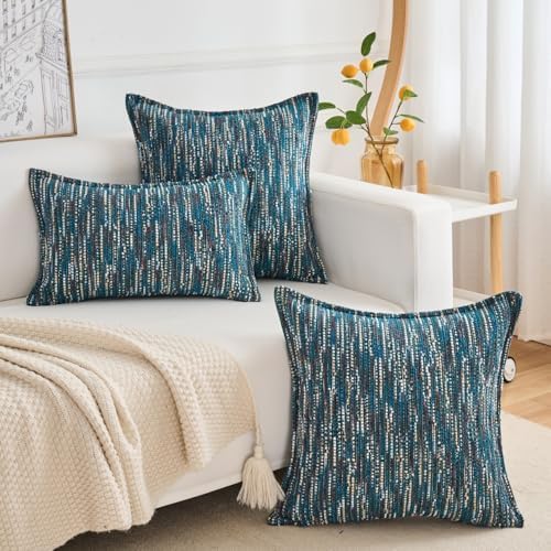 Series Fringe Boho Throw Pillow Cover, Linen Woven Luxury Thick