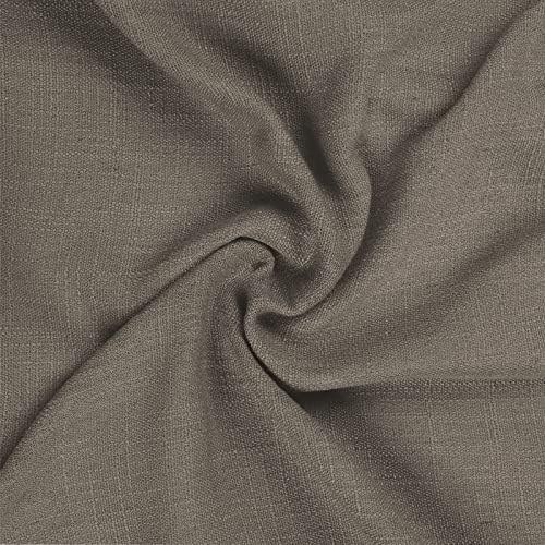 TWOPAGES Medium Gray Pinch Pleated Curtain 108 Inch Length Linen Blend