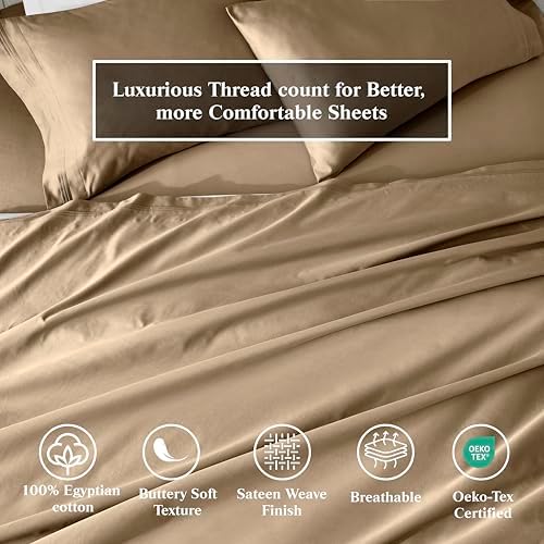 Superior Egyptian Cotton 3 Piece Sheet Set, 650 Thread Count