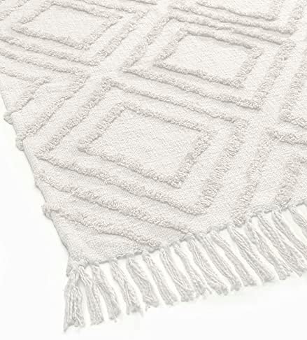Fab Habitat 100% Cotton Fringe Large Throw Blanket with Tassels