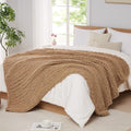 L'AGRATY Chunky Knit Throw Blanket for Couch, 72'' x 84'' Knit Throw