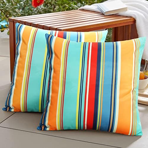 Pyonic Set of 2 Outdoor Pillow Covers Waterproof Throw Pillow Covers
