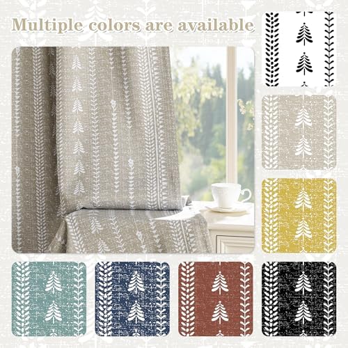 MEETSKY Boho Taupe 95% Blackout Bedroom Curtains 50Wx72L,2 Panels
