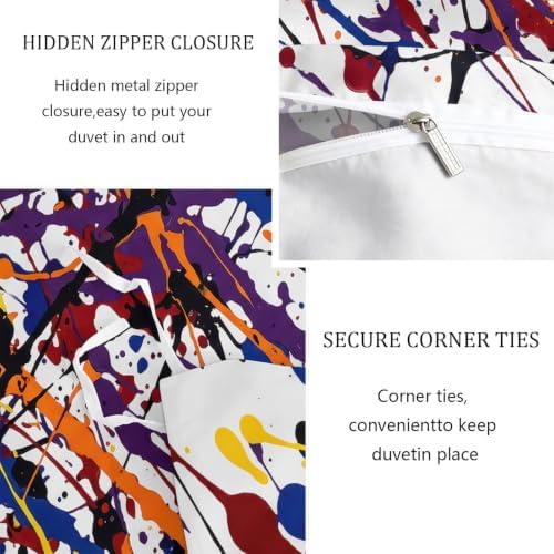 King Duvet Cover Set Soft Microfiber Graffiti Lines