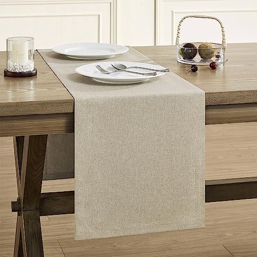 ZeeMart Basic Linen Style Table Runner, 14x108 Inch Natural