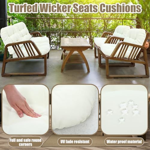 Youyole 7 Pcs Wicker Chair Cushions Set, 44 x 19'' Outdoor Waterproof