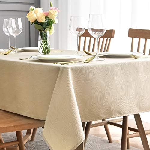 maxmill Jacquard Table Cloth Swirl Design Water Proof Wrinkle Free