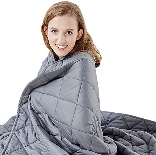 HYPNOSER Weighted Blanket for Adults, 15lbs 48"x72" Twin Size Dark