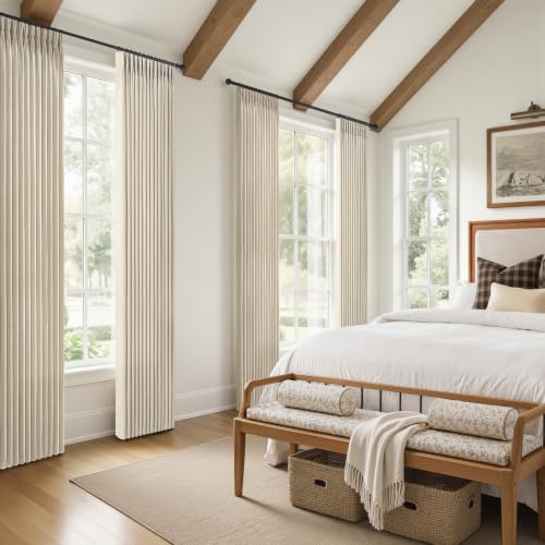 Extra Long 120 Inch Semi Sheer Triple Pinch Pleated Curtains 2