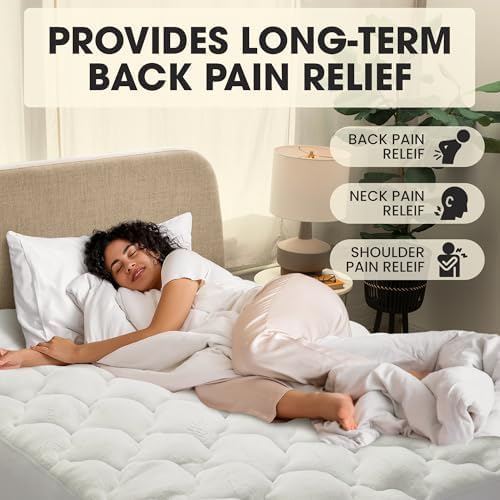 Rayon from Bamboo Queen Mattress Topper Cooling Plush Pillow Bed