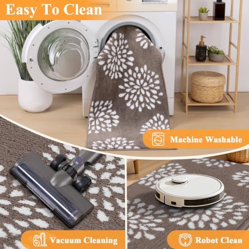 HEBE Bathroom Rugs Set 3 Piece, Non Slip Washable Absorbent Bath Mat