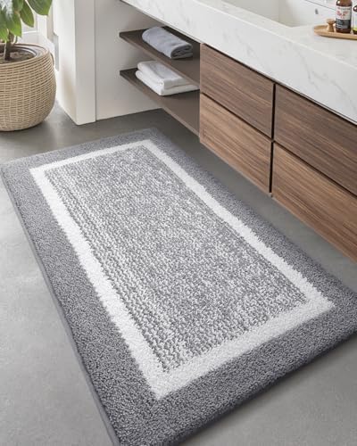 Color&Geometry Simple and Stylish Long Bathroom Rugs Runner Non Slip