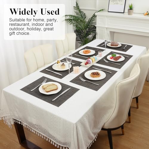 SHACOS Placemats Set of 6 Woven Vinyl Place Mats Wipeable Heat
