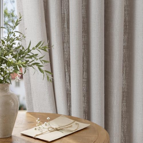 Semi Sheer Pinch Pleated Linen Curtains for Living Room 108 Inches