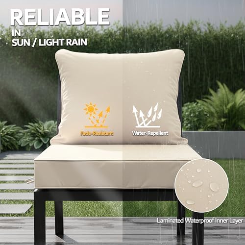 24x24 Inch Outdoor Chair Cushions Set of 2, Patio Furniture Cushions