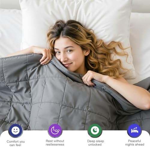 Weighted Blanket for Adults - Cooling Heavy Blanket for 110-130lbs