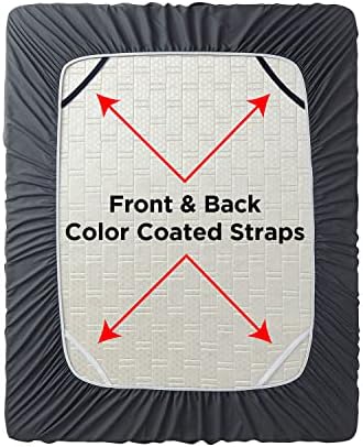 Empyrean 2 Pack Charcoal Grey Fitted Sheet Extra Deep Pocket, Hotel