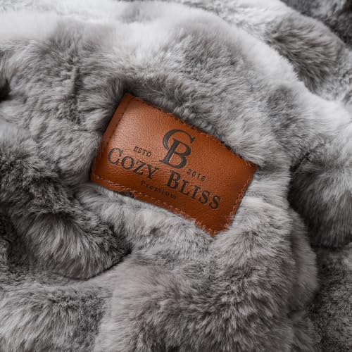 Cozy Bliss Double-Sided Soft Faux Fur Throw Blanket,60"x80", ie-Dye