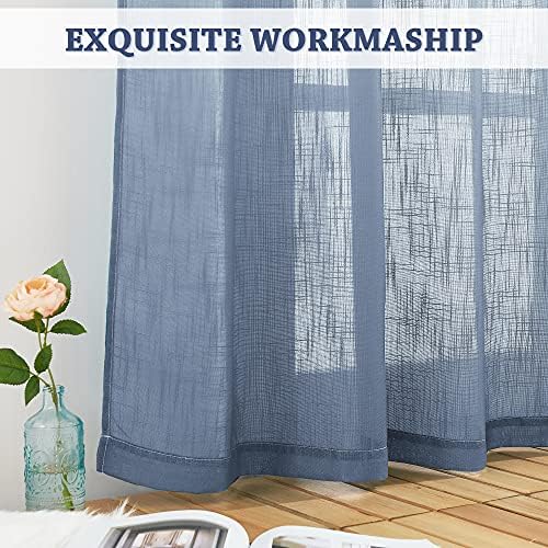 NICETOWN Semi Sheer Ombre Curtains 63 inch Length, Grommet Privacy