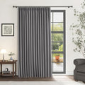 100% Blackout Pinch Pleated Linen Curtains 108 Inch for Living Room