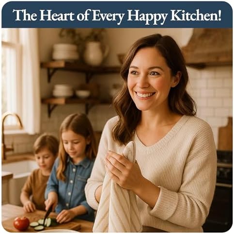 LANE LINEN Hand Towels for Kitchen 100% Cotton Absorbent 4 Pack