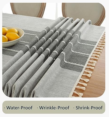 Alsoo Grey Tablecloth Rectangle 55 x 120 Inch, Waterproof Washable