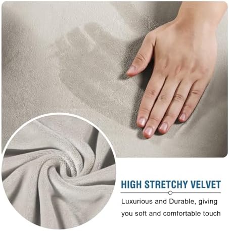 H.VERSAILTEX Real Velvet Plush 3 Piece Stretch Sofa Covers Couch