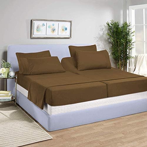 5-Piece Split Cal-King Adjustable Bed Sheet Set, 800 TC,100% Egyptian