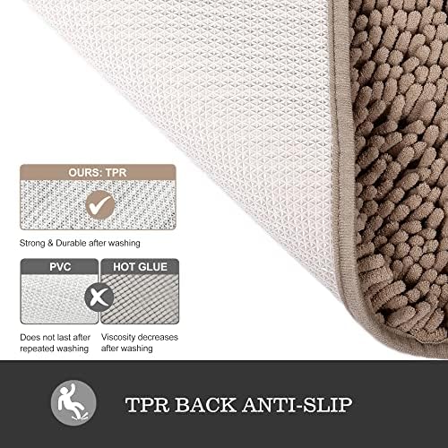 Yeaban Chenille Taupe Bathroom Runner Rug 24"x60"