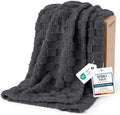 Bedsure Checkered Soft Cozy Throw Blanket for Couch, Dark Grey,50"×60"