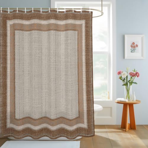 Shower Curtain Bathroom Set Modern Geometric Square Waterproof Fabric