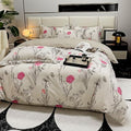 Floral Duvet Cover Queen Set Soft Cotton Bedding Comforter Cover Set