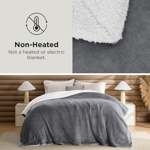 Bedsure GentleSoft Sherpa Fleece Twin Blanket for Couch, Non-Heated