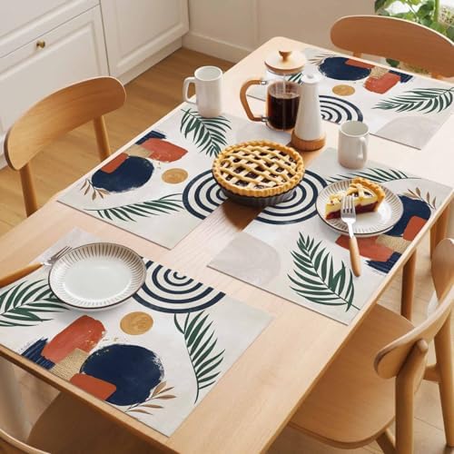 Placemats Set of 8, Boho Woven Placemat, Linen Place Mats for
