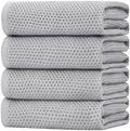 Homaxy 100% Cotton Oversized Waffle Weave Kitchen Towels 4-Pack, Light