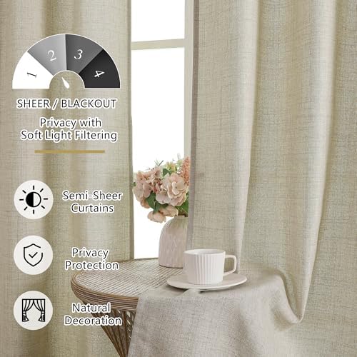 OVZME Extra Wide Curtains 120 Inches Long 2 Panels, Extra Long Light
