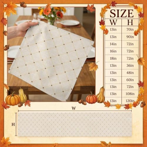 Beige Rhombus Table Runner 72 Inch Long Dresser Scarves Linen