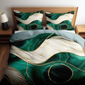 Gray Duvet Cover Queen Size Duvet Cover Set, with Abstract Marble