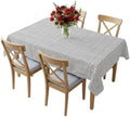 Rectangle Tablecloth,Modern Gray Linen Texture Waterproof Oil-Proof