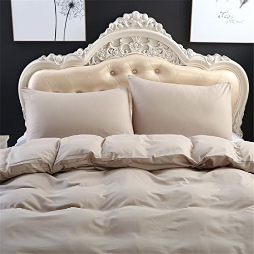 100% Natural Cotton Duvet Cover Queen Size Taupe 3 Pcs Set