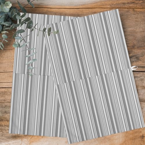 Grey Kitchen Towels Set of 4, Absorbent Microfiber Soft Dish Hand Tea
