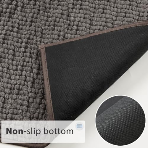 Set of 3 Bath Mats Low Pile Bathroom Rugs, 17"x24"+20"x32"+20"x24"U